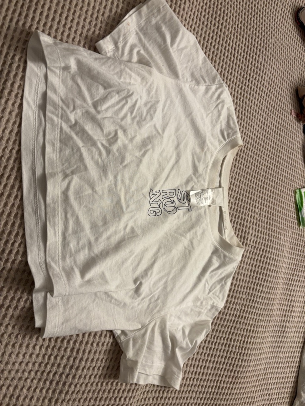Women’s cropped  White Short Sleeve Graphic Tee - decathalon, size xs